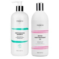 Комплект Глянцевый ботокс для волос PRODIVA Botox Hair Treatment 2.0 + ШГО 500500 мл
