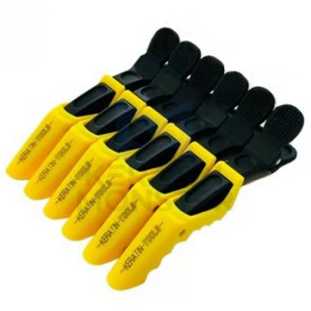 Зажимы пластиковые Keratin Tools 6 шт Жёлтые