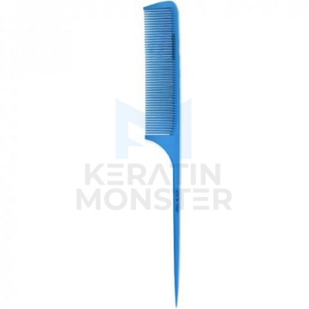 Расчёска карбон с хвостиком Keratin Tools - голубая