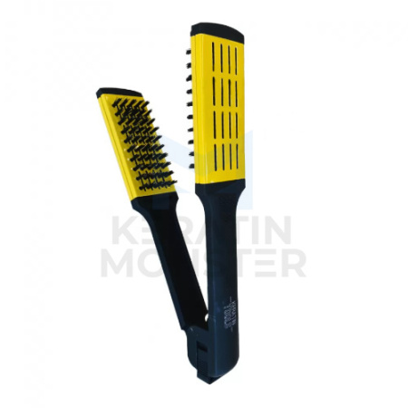 Keratin Tools Расческа зажимная с жёсткой щетиной - желтая