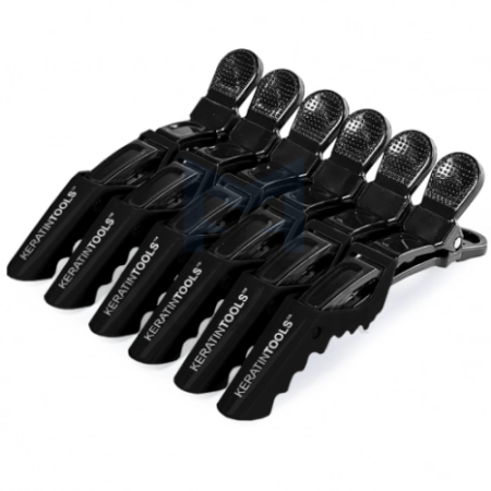 Зажимы пластиковые Keratin Tools 6 шт Черные 