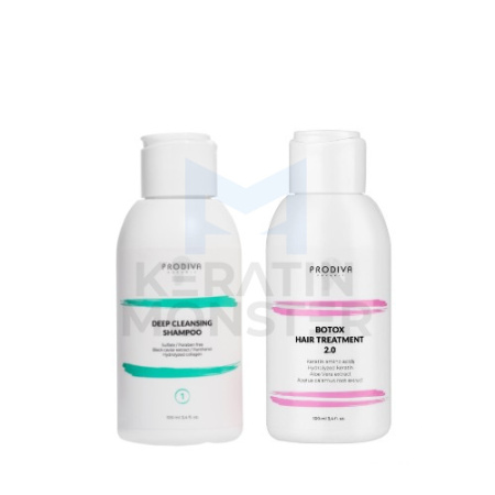 Комплект Глянцевый ботокс для волос PRODIVA Botox Hair Treatment 2.0 + ШГО 100100 мл
