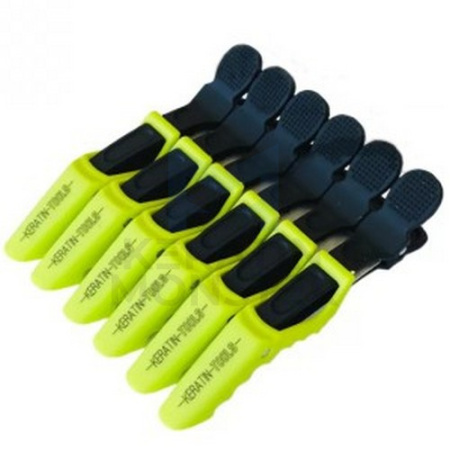 Зажимы пластиковые Keratin Tools 6 шт Салатовые