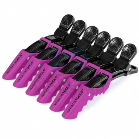 Зажимы пластиковые Keratin Tools 6 шт Розовые 