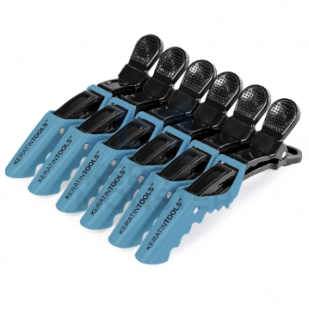 Зажимы пластиковые Keratin Tools 6 шт Голубые 