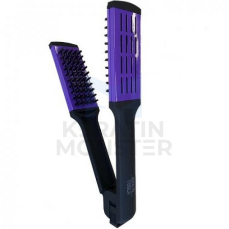 Keratin Tools Расческа зажимная с жёсткой щетиной - фиолетовая