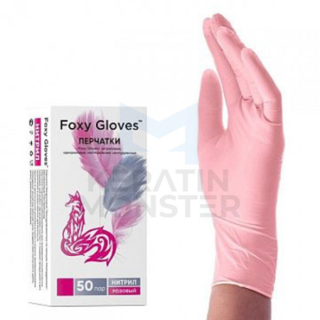 Перчатки нитриловые Foxy Gloves (оригинал) розовые 100 шт