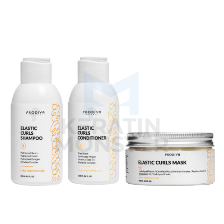 Набор за кудрявыми и вьющимися волосами PRODIVA Elastic Curls Home Care 3x100 мл