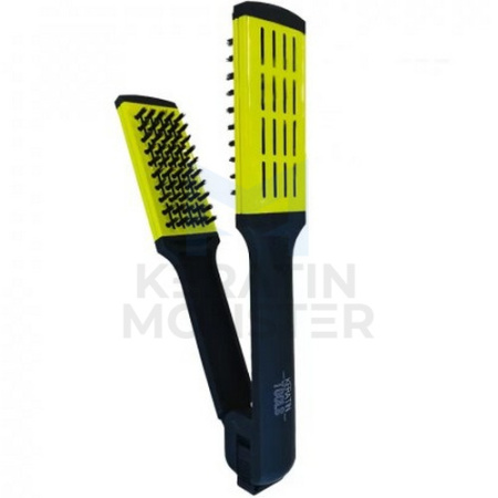 Keratin Tools Расческа зажимная с жёсткой щетиной - салатовая