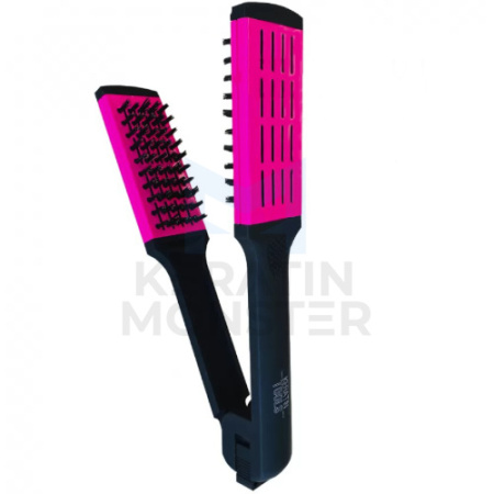 Keratin Tools Расческа зажимная с жёсткой щетиной - розовая