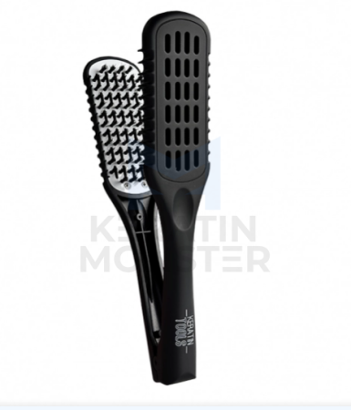 Расческа зажимная Keratin Tools черно-белая