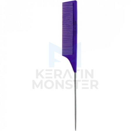 Расчёска карбон с метал. хвостиком Keratin Tools - фиолетовая